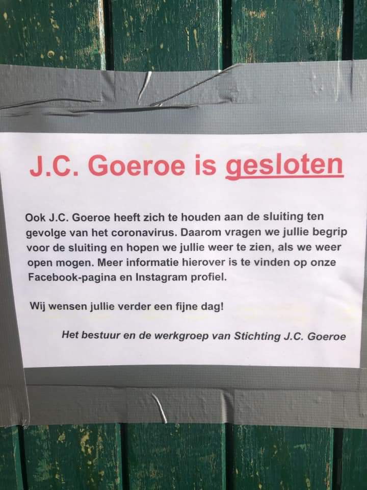 Jongerencentrum J.C. Goeroe in Schoonebeek kan RIVM voorschiften niet waarmaken en sluit deuren